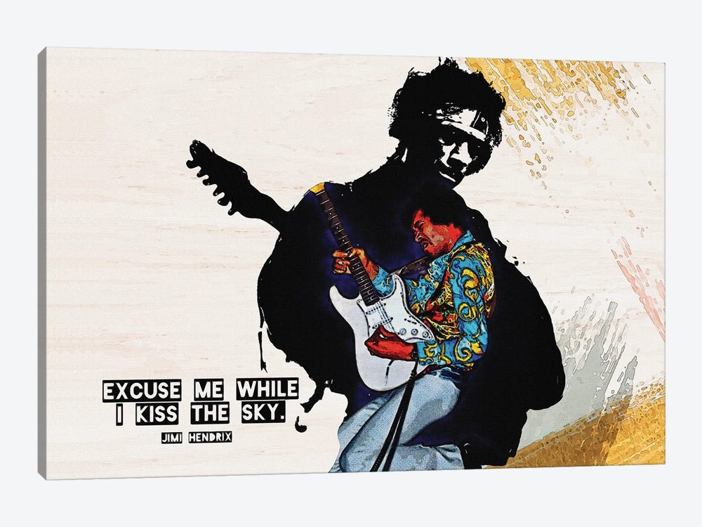 I Kiss The Sky - Jimi Hendrix Quotes by Gunawan RB 1-piece Canvas Artwork