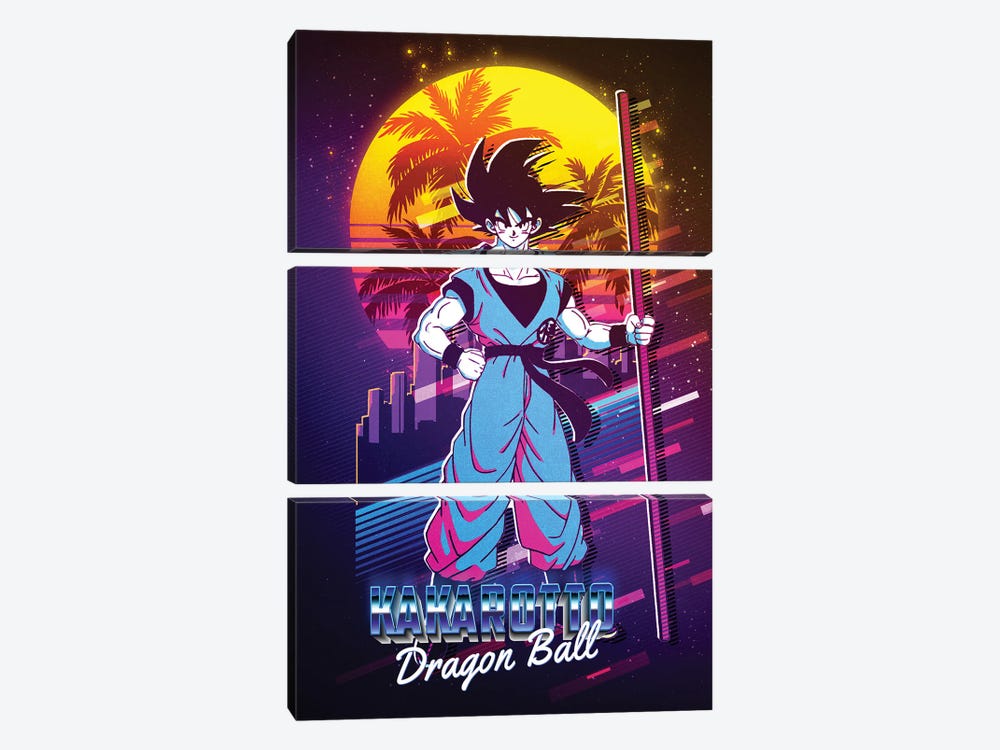 Kakarotto - Son Goku - Dragon Ball Retro by Gunawan RB 3-piece Canvas Print