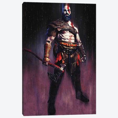 Kratos - God Of War I Canvas Print #RKG77} by Gunawan RB Art Print