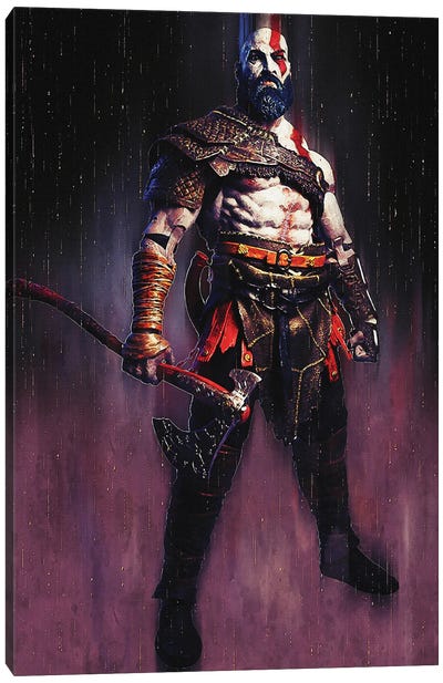 Kratos - God Of War I Canvas Art Print - Gunawan RB