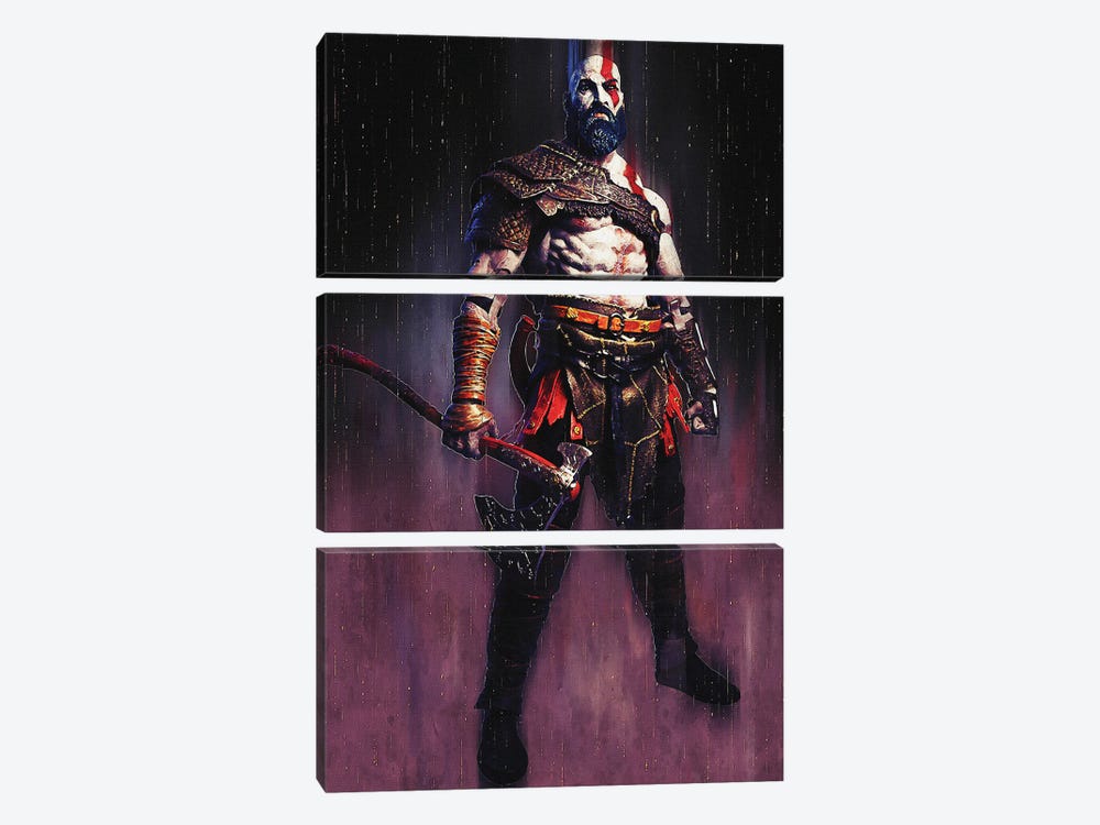 Kratos - God Of War I by Gunawan RB 3-piece Canvas Print