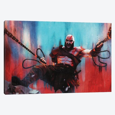 Kratos - God Of War II Canvas Print #RKG78} by Gunawan RB Canvas Wall Art