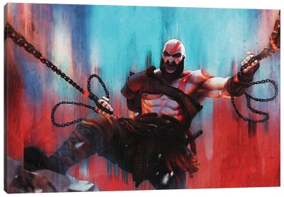Kratos - God Of War II Canvas Art Print - Kratos