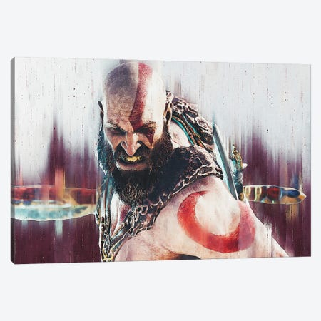 Kratos - God Of War III Canvas Print #RKG79} by Gunawan RB Canvas Artwork