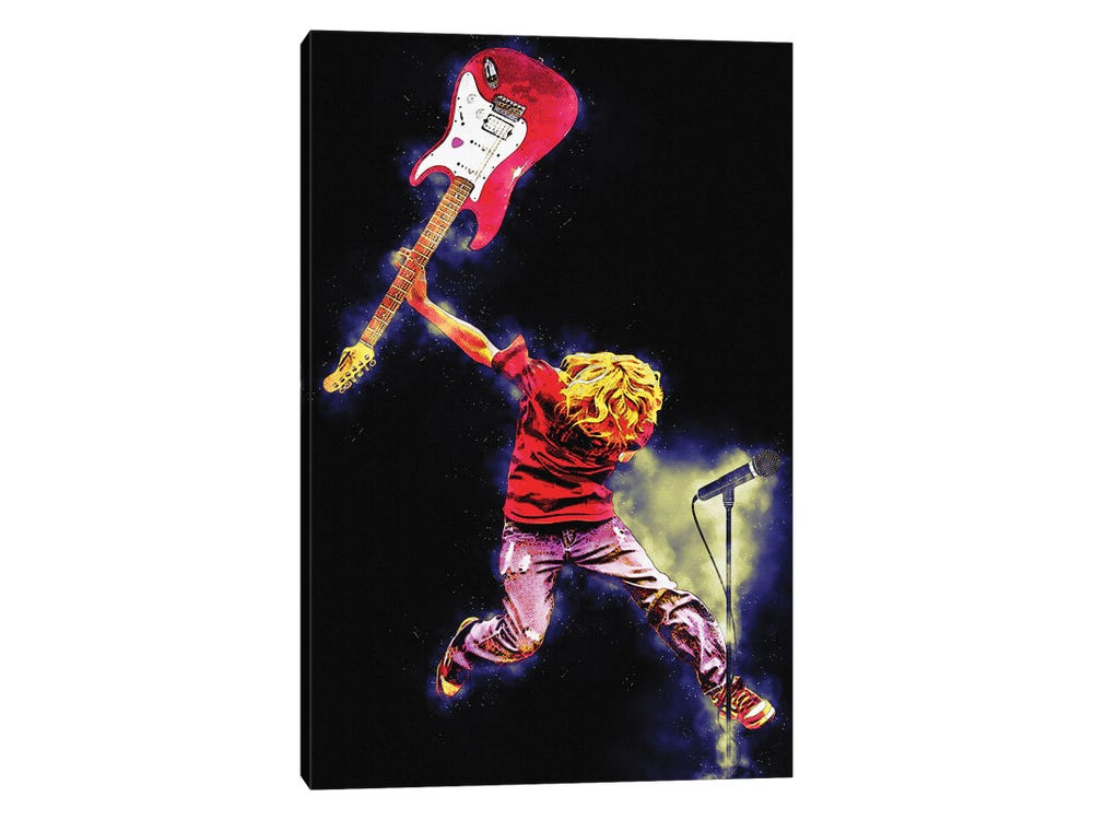 Kurt Cobain Jump Canvas Art by Gunawan RB | iCanvas