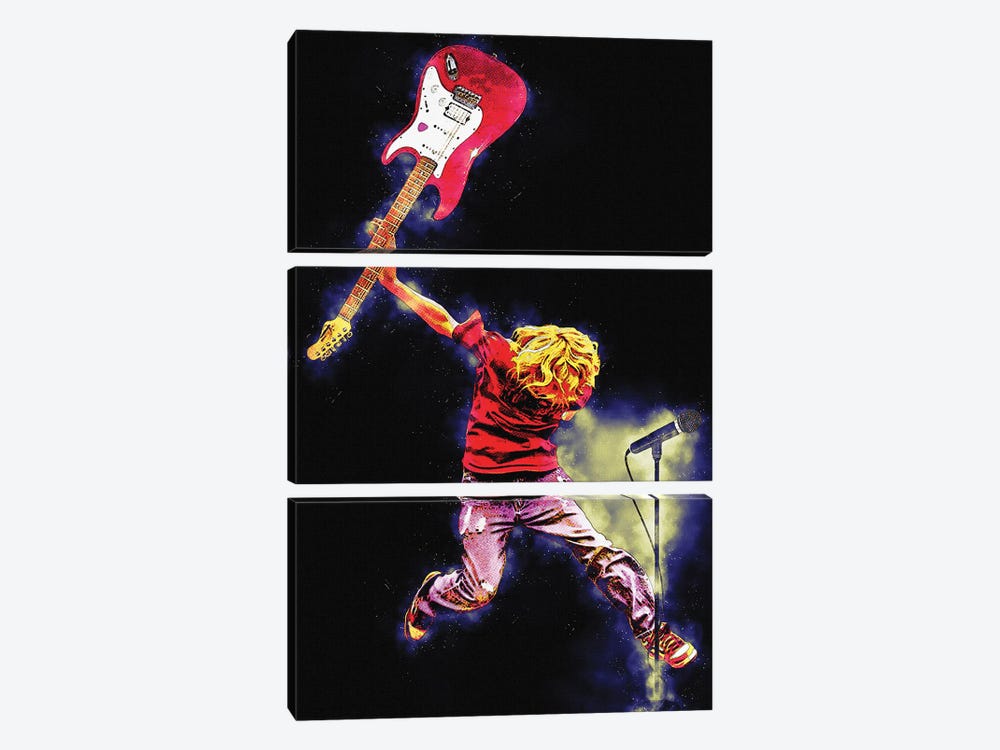 Kurt Cobain Jump by Gunawan RB 3-piece Canvas Print