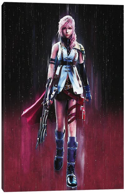 Lightning Character From Final Fantasy XIII Canvas Art Print - Gunawan RB