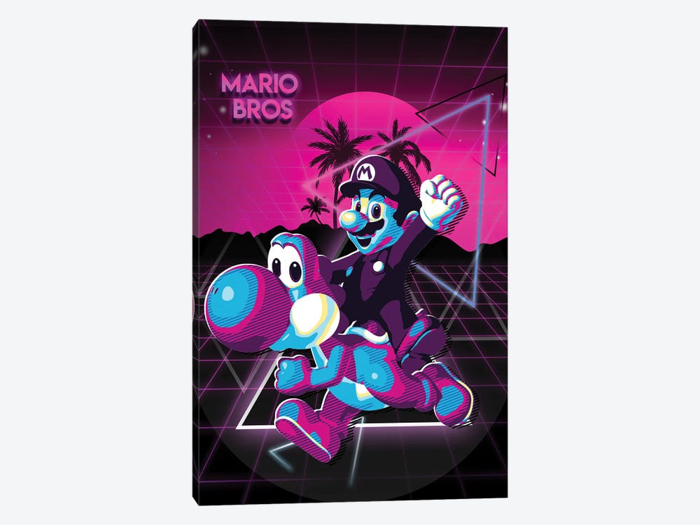 Mario Bros Video Game Retro by Gunawan RB 1-piece Canvas Art