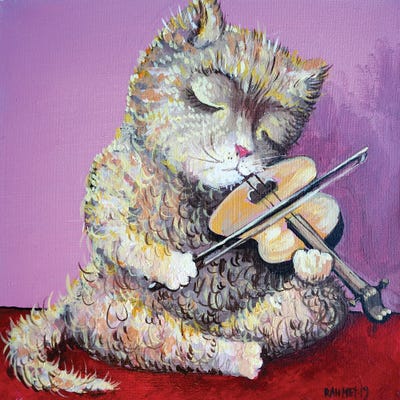 Violinist by Rakhmet Redzhepov multi panel art