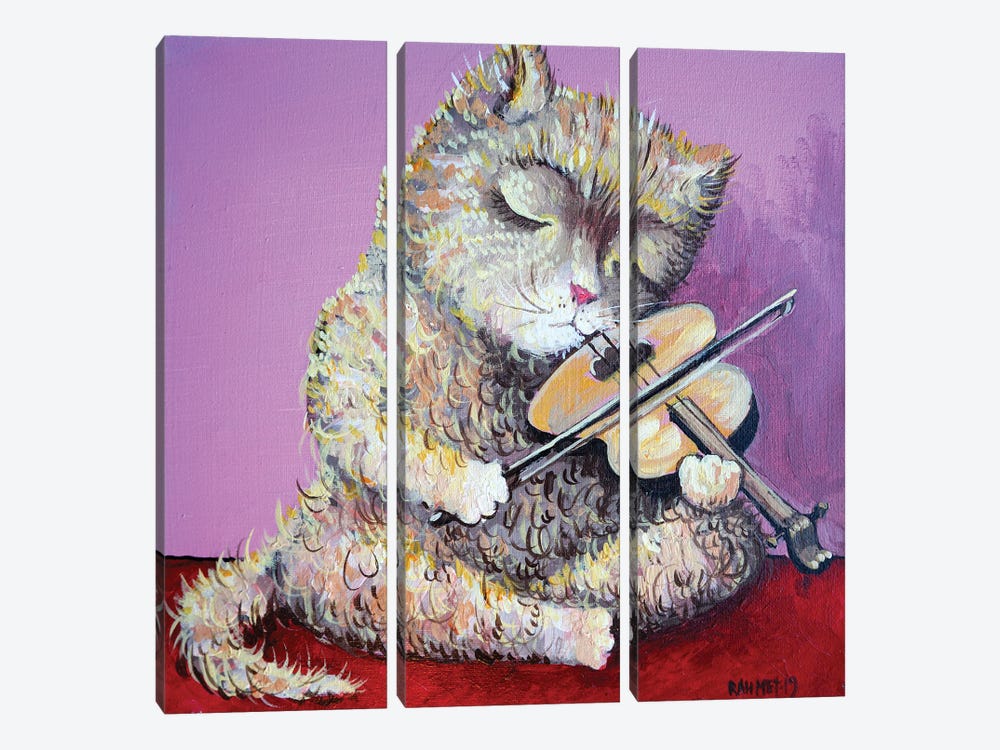 Violinist by Rakhmet Redzhepov 3-piece Canvas Print