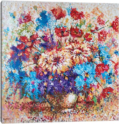 Bouquet Of Flowers Canvas Art Print - Rakhmet Redzhepov