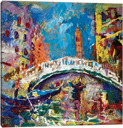 Bridge In Venice Canvas Art Print - Rakhmet Redzhepov