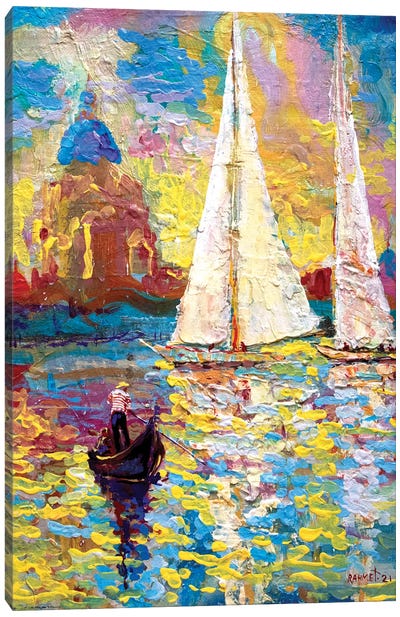Entrance Of Sailboats To Venice Canvas Art Print - Rakhmet Redzhepov