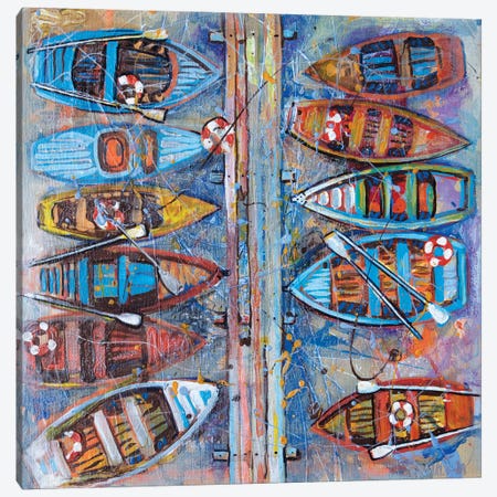 Multicolored Boats Canvas Print #RKH46} by Rakhmet Redzhepov Canvas Art Print