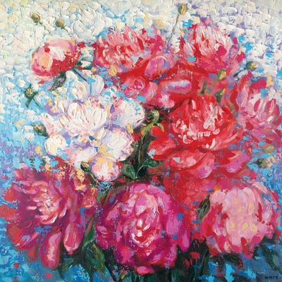 Peonies Giving Happiness by Rakhmet Redzhepov canvas print