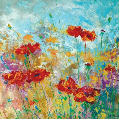 Poppies by Rakhmet Redzhepov framed canvas print