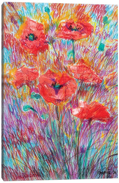 Poppies II Canvas Art Print - Rakhmet Redzhepov