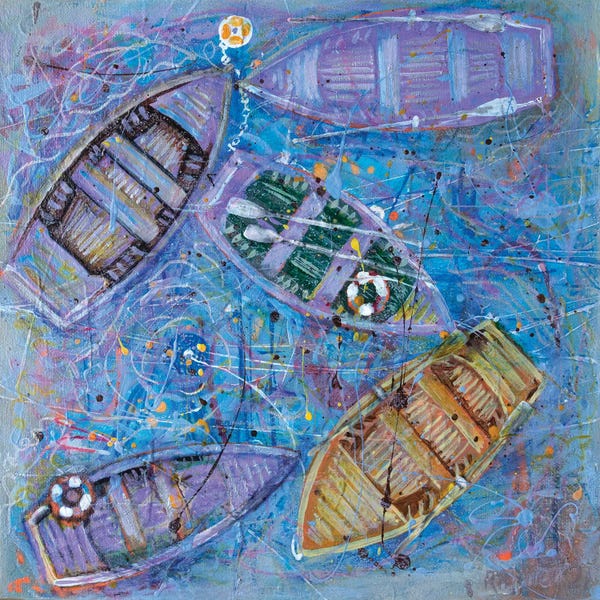 Rowboats: Purple Boats by Rakhmet Redzhepov