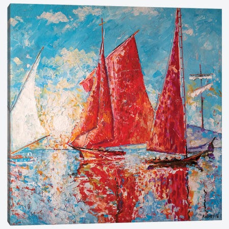 Scarlet Sails Canvas Print #RKH68} by Rakhmet Redzhepov Canvas Wall Art