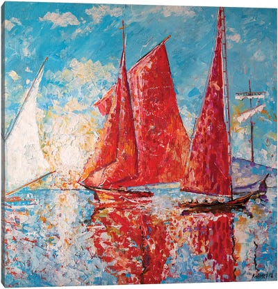 Scarlet Sails Canvas Art Print - Rakhmet Redzhepov