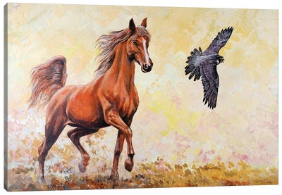 Before The Hunt Canvas Art Print - Falcons
