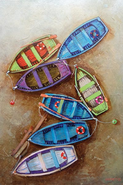 Boats by Rakhmet Redzhepov framed wall art