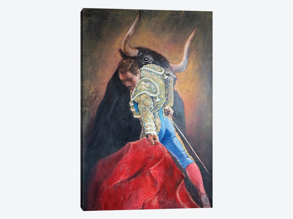 Vicious Black End Bull Symbol by Rakhmet Redzhepov 1-piece Canvas Artwork