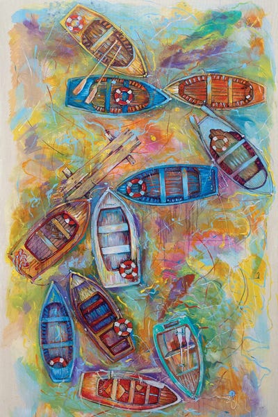 Rowboats: Boats And Fish by Rakhmet Redzhepov