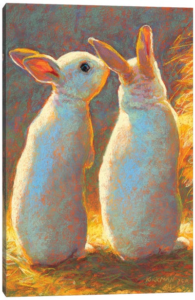 Bunny Secrets Canvas Art Print - Golden Hour Animals
