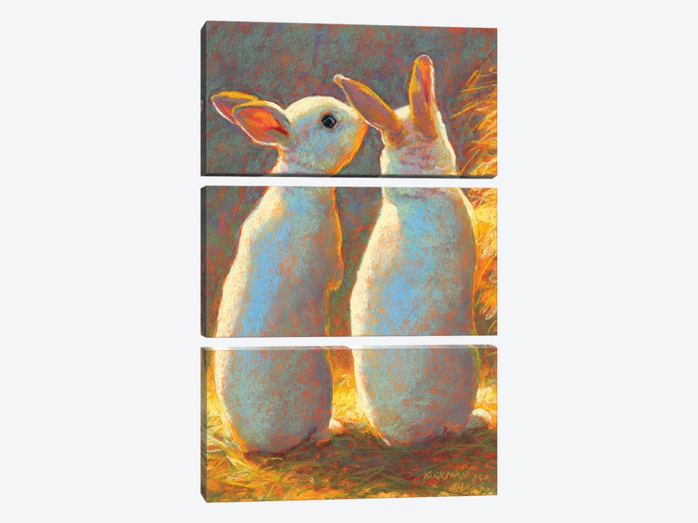 Bunny Secrets by Rita Kirkman 3-piece Canvas Print