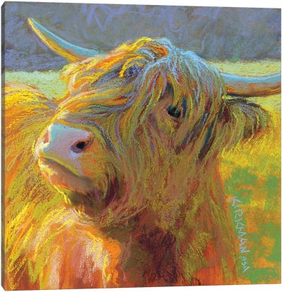 Ivy Canvas Art Print - Highland Cow Art