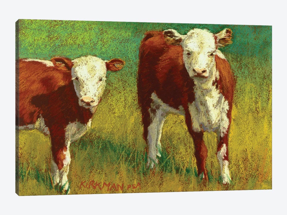 2 Young Herefords by Rita Kirkman 1-piece Canvas Print