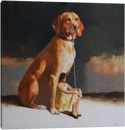 Protectress II Canvas Art Print - Labrador Retriever Art