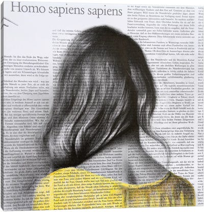Homo Sapiens Sapiens Canvas Art Print - Pantone 2021 Ultimate Gray & Illuminating