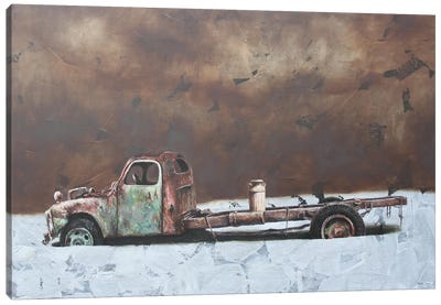 Old Milk Truck Canvas Art Print - Trucks