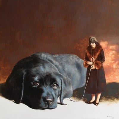 Couple by Rudolf Kosow framed canvas print