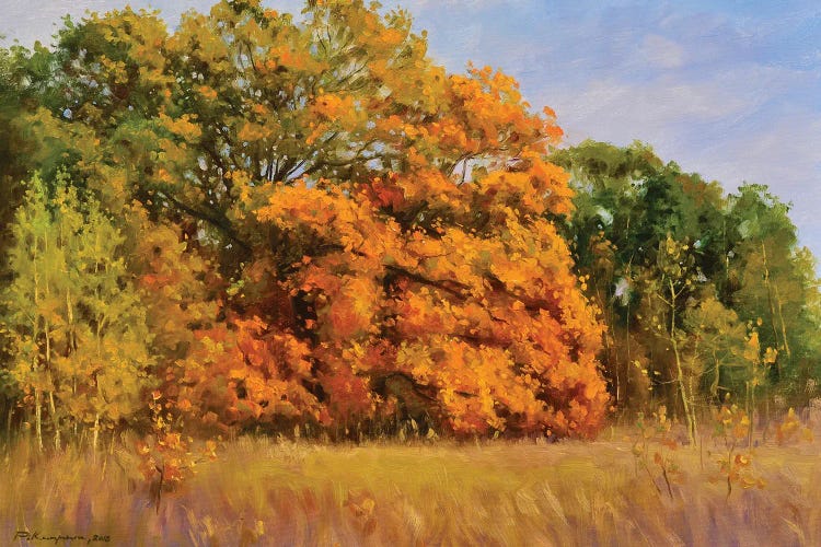 Golden Oak Grove by Ruslan Kiprych wall art