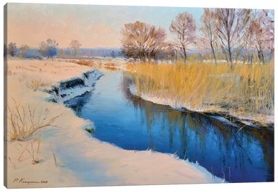 In Winter, By The River Canvas Art Print - Ruslan Kiprych
