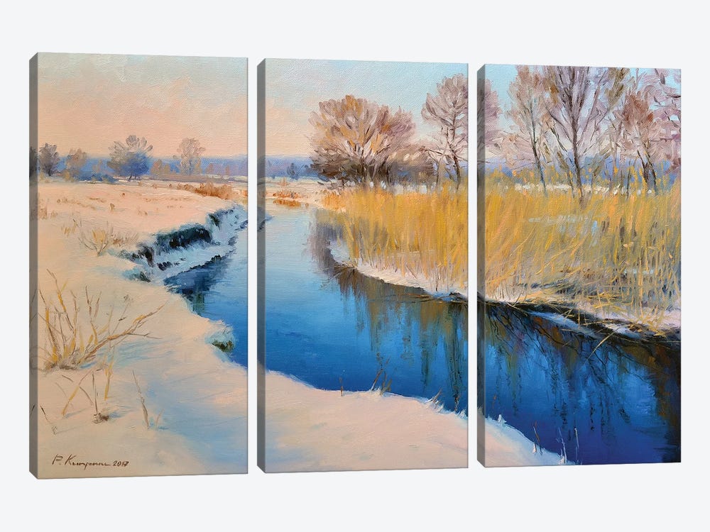 In Winter, By The River by Ruslan Kiprych 3-piece Canvas Wall Art