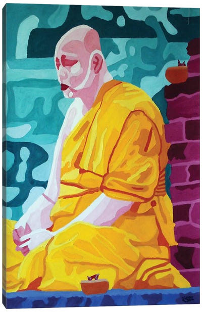 Meditation Canvas Art Print - Monk Art