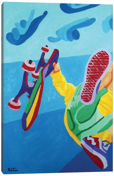 Skateboarder Canvas Art Print - Randall Steinke