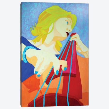 Woman And Bass Canvas Print #RKS21} by Randall Steinke Canvas Print