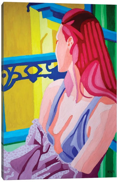 Woman And Window Canvas Art Print - Randall Steinke