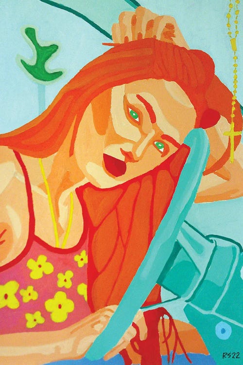 Woman In Truck by Randall Steinke wall art