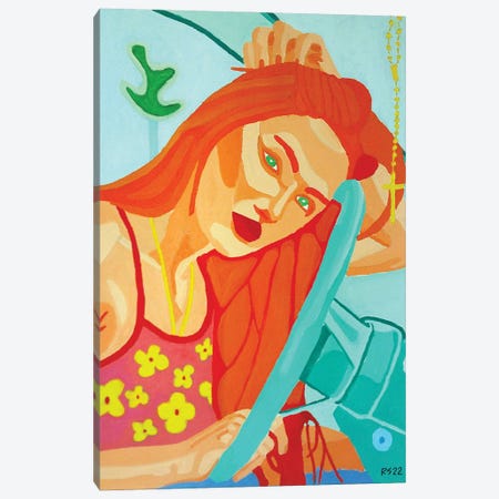 Woman In Truck Canvas Print #RKS29} by Randall Steinke Canvas Art Print