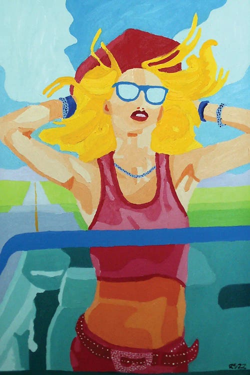 Woman On Highway by Randall Steinke wall art