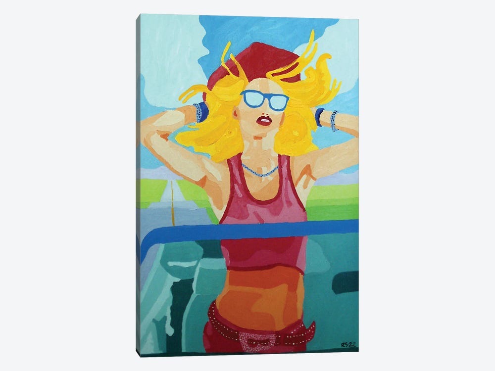 Woman On Highway by Randall Steinke 1-piece Canvas Wall Art