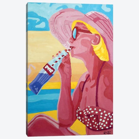 Woman With Bottle Canvas Print #RKS31} by Randall Steinke Canvas Art