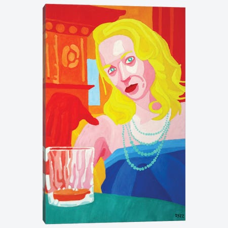 Woman With Drink Canvas Print #RKS32} by Randall Steinke Canvas Wall Art