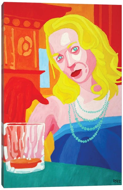 Woman With Drink Canvas Art Print - Randall Steinke